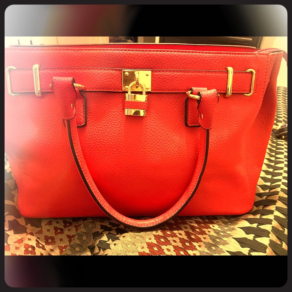 Hot pink large handbag